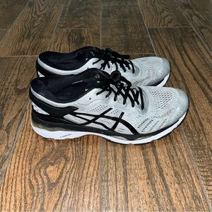 Mens Asics Gel-Kayano 24 Grey/Black Running Shoes Sz. 9